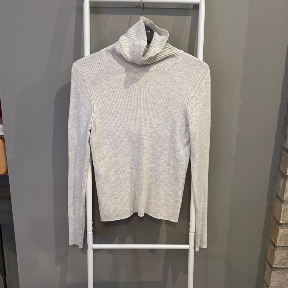 Women's Cream Turtleneck Sweater